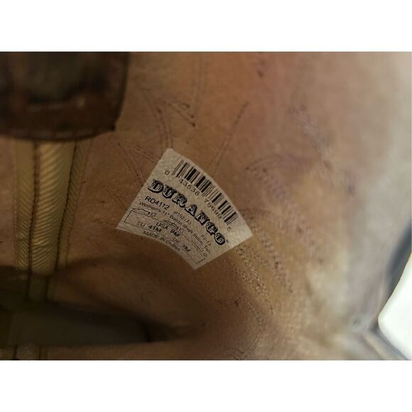 Durango 11" shaft stitch western boots 9m brown scuffs RD4112 - Picture 7 of 8
